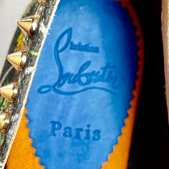 Christian Loubutin Canvas Studded Jungle Print Espadrilles - Picture 9 of 12